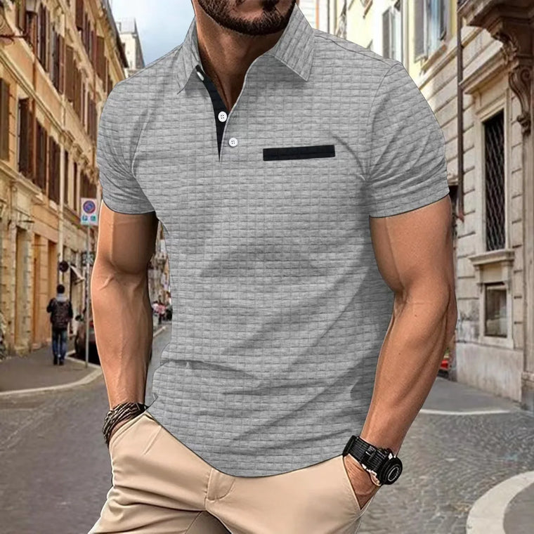 Nicolas - Polo Texturé Manches Courtes Moderne Homme