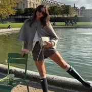 Gabrielle – Gilet En Maille Avec Cape, À La Fois Élégant Et Stylé