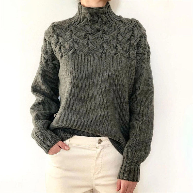 Éléonore - Pull Cachemire Col Roulé Oversize Maille Femme