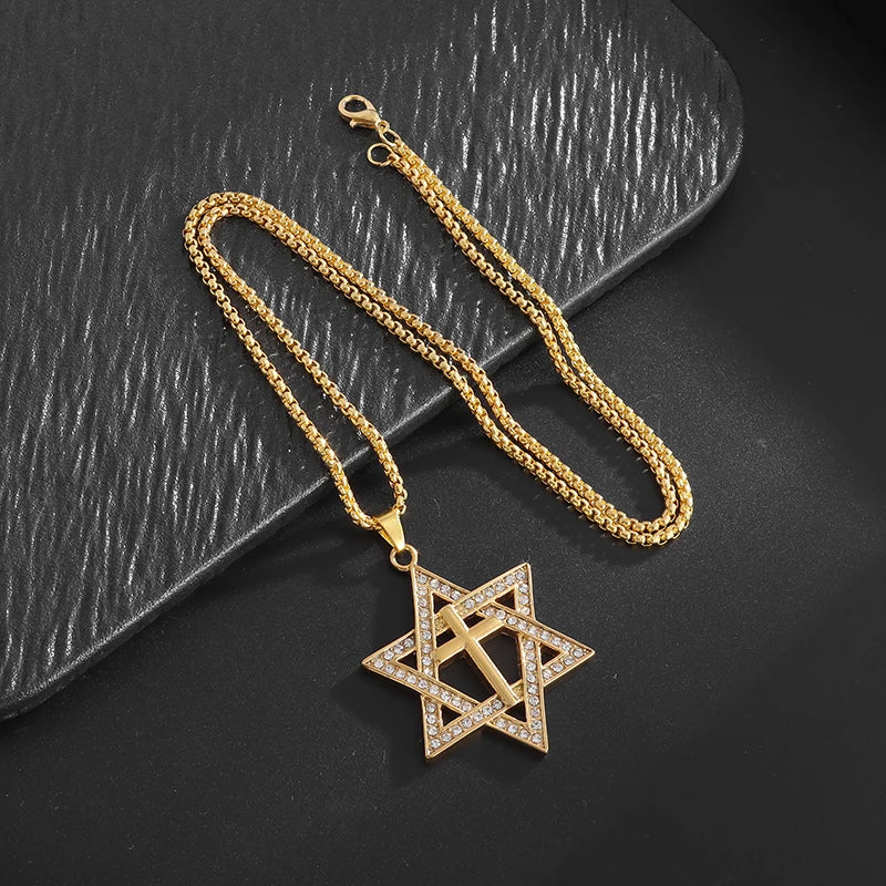 Collier étoile de david or et diamant — Doumira