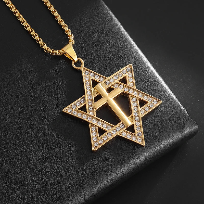 Collier étoile de david or et diamant — Doumira