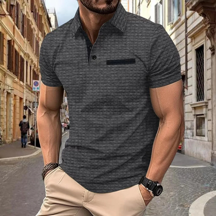 Nicolas - Polo Texturé Manches Courtes Moderne Homme