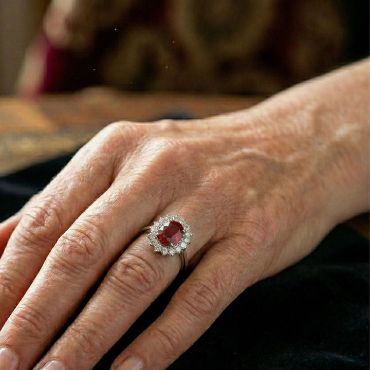 Bague Rubis Couronne Écarlate — Doumira