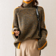 Éléonore - Pull Cachemire Oversize Col Roulé Élégance Femme