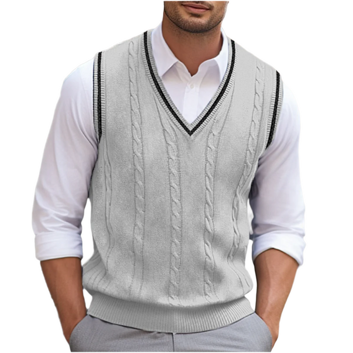 Maxime - Pull Sans Manches Col V Style Débardeur Homme