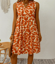 Isabelle - Robe Imprimé Feuilles Bohème