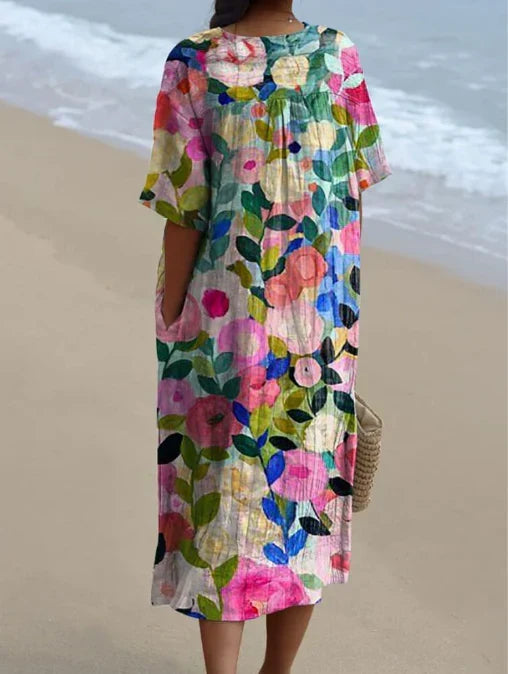 Robe d’Été à Imprimé Fleuri pour Femme | Confort et Style