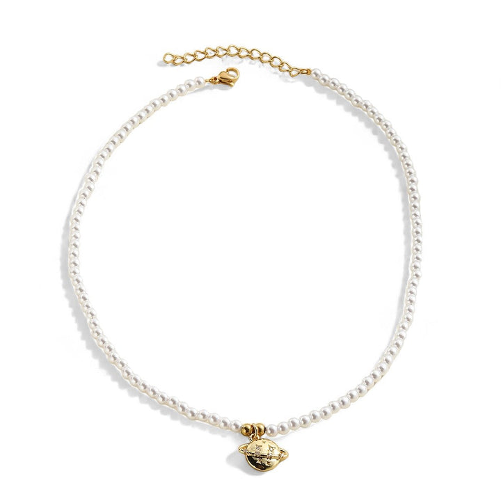 Collier perle planete — Doumira