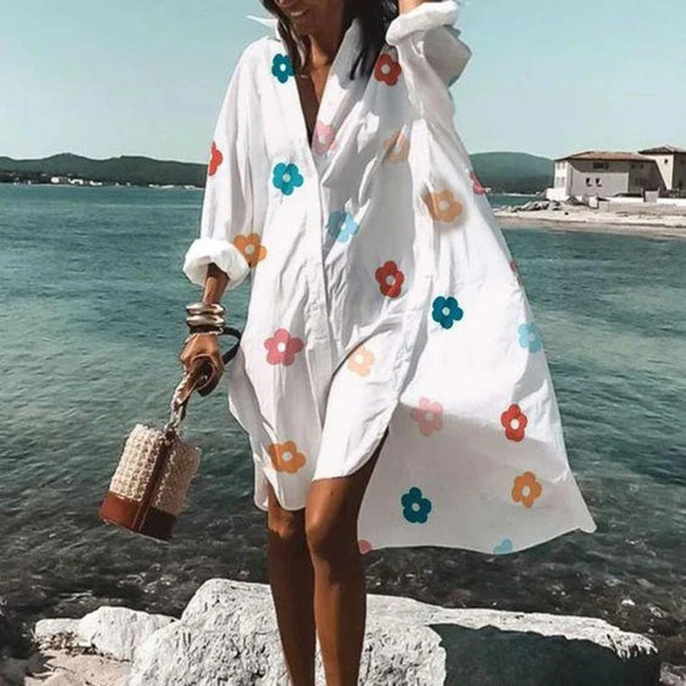 Romane - Robe D'Été Élégante Et Confortable - Coupe Ajustée, Coton, Femme