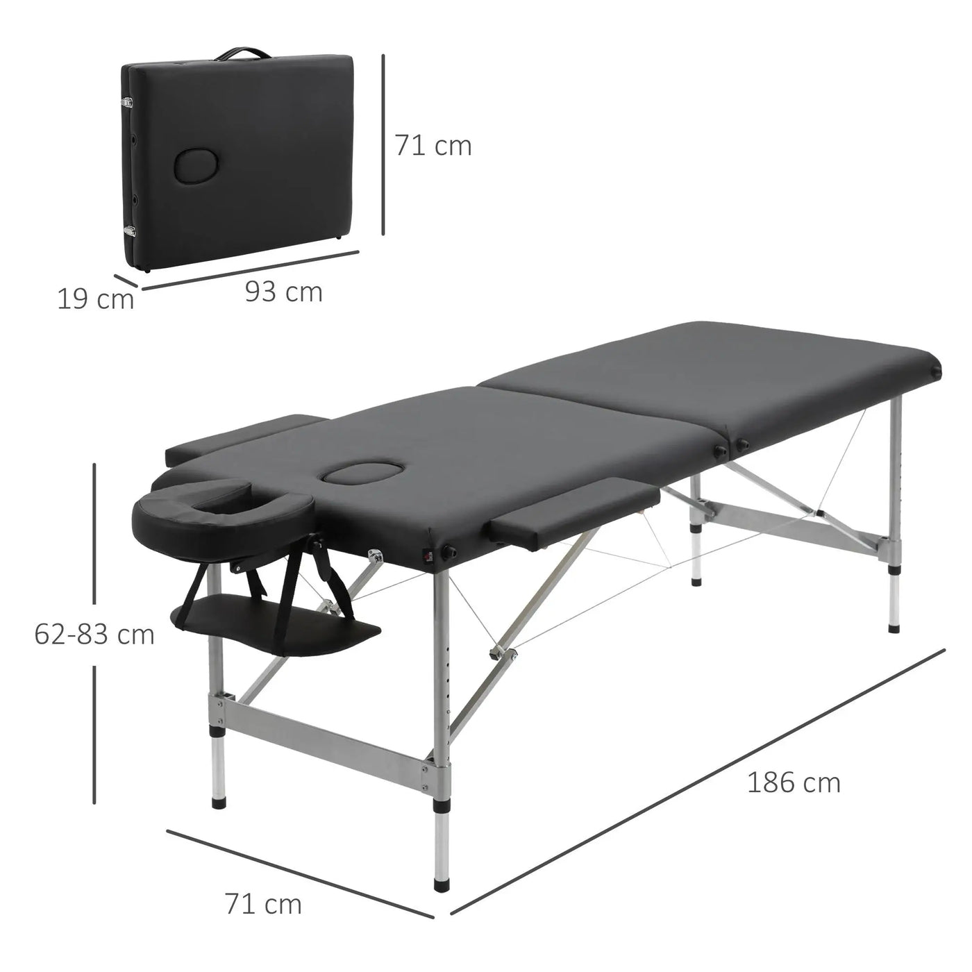 Table de massage pliante réglable 185 × 70 cm