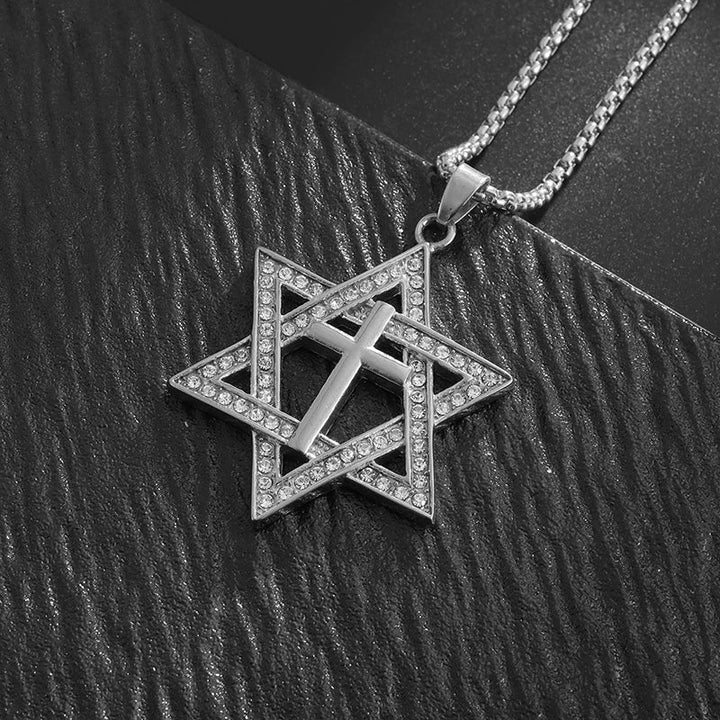 Collier étoile de david or et diamant — Doumira