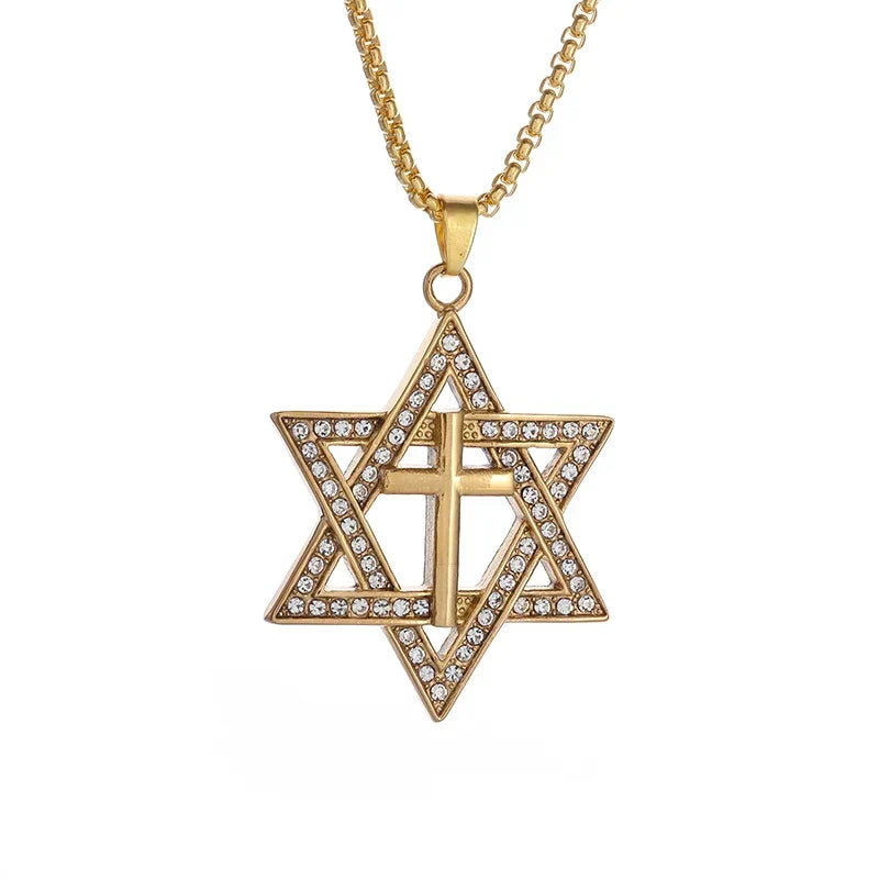 Collier étoile de david or et diamant — Doumira