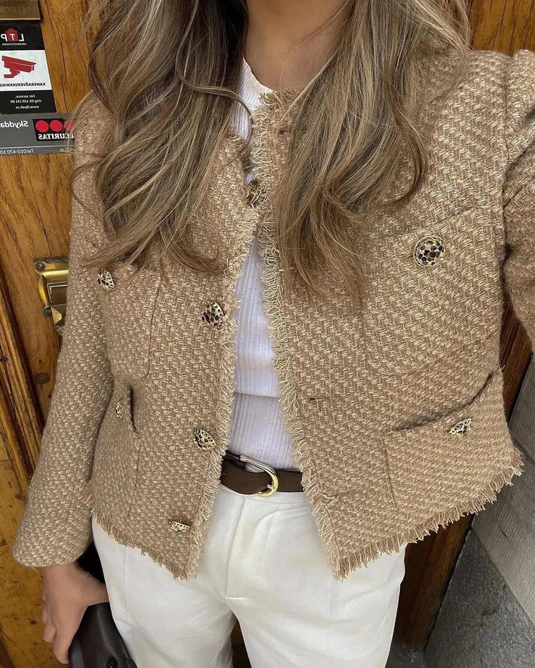 Anaïs – Manteau En Tweed Au Design Moderne, Chic Et Original