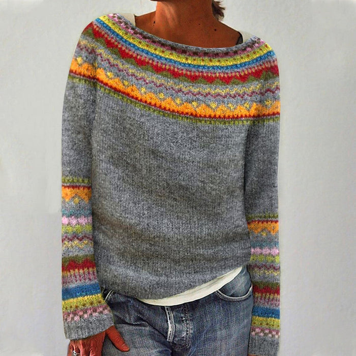 Elina - Pull automne vintage femme