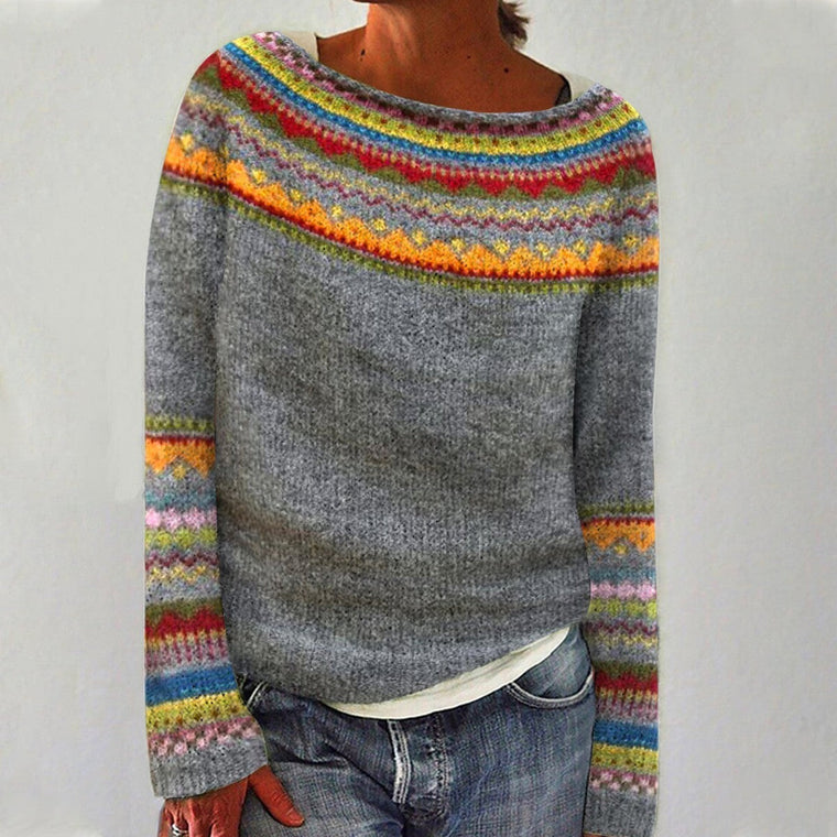 Elina - Pull automne vintage femme
