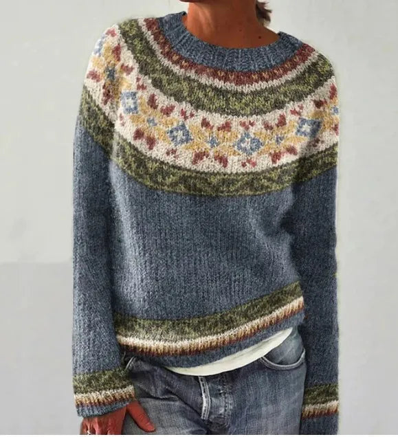 Elina - Pull automne vintage femme