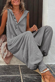 Maëlle - Jumpsuit Mouwloos Avec Capuchon Et Coupe Décontractée
