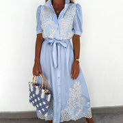 Camille – Maxi-Robe Fluide Et Élégante En Coton Et Lin