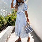 Camille – Maxi-Robe Fluide Et Élégante En Coton Et Lin