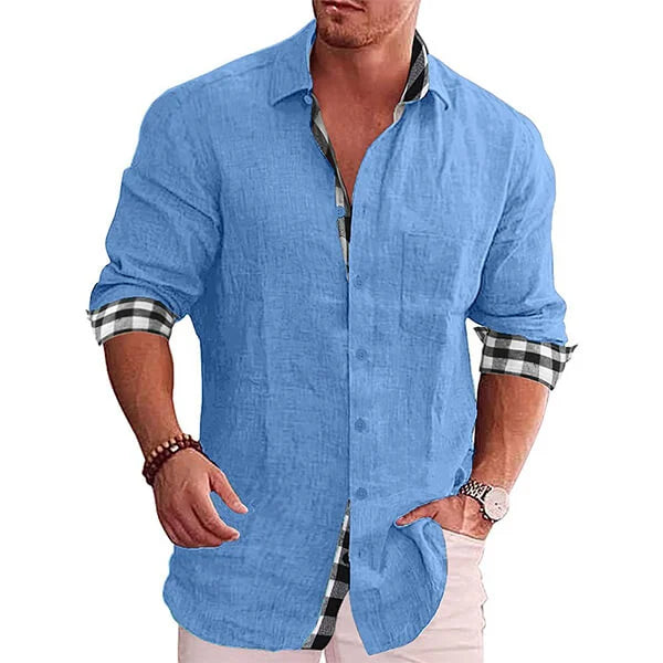 Fabien - Chemise en Lin Élégante Manches Longues Homme