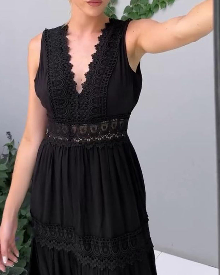 Robe Longue Femme En Dentelle Blanche Bohème - Sylvie