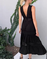 Robe Longue Femme En Dentelle Blanche Bohème - Sylvie