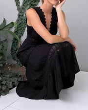 Robe Longue Femme En Dentelle Blanche Bohème - Sylvie