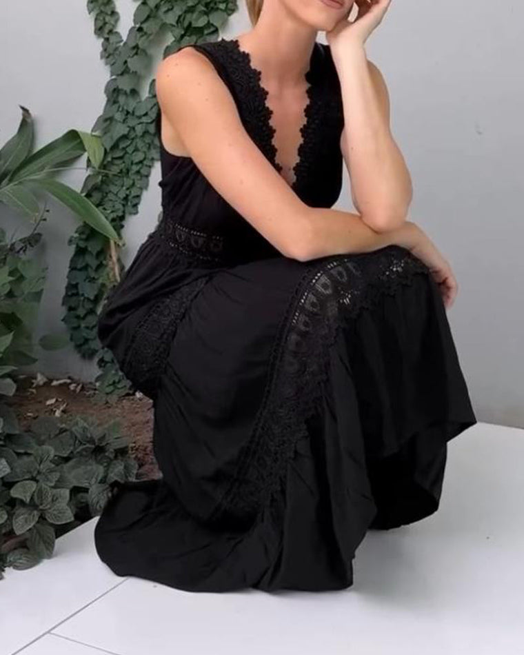 Robe Longue Femme En Dentelle Blanche Bohème - Sylvie