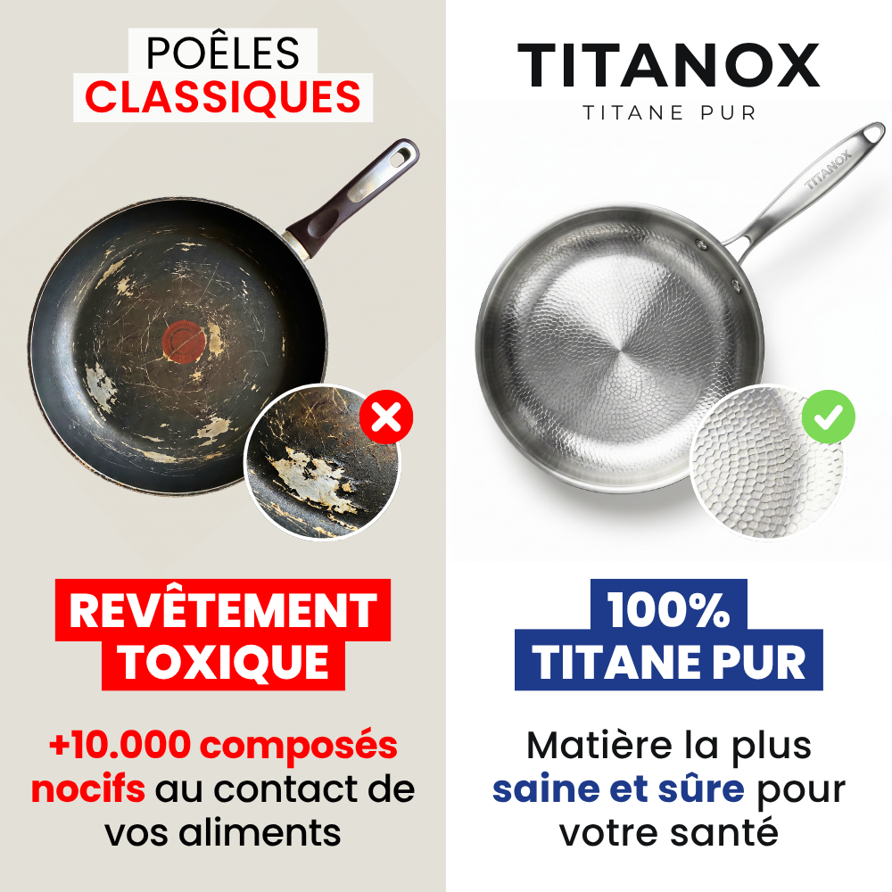 Poêle Titanox™ en titane pur, sans PFAS