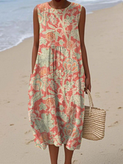 Sophie - Robe Lin Fluide Imprimée