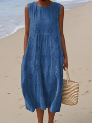 Sophie - Robe Lin Fluide Imprimée