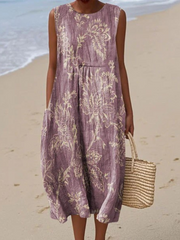 Sophie - Robe Lin Fluide Imprimée