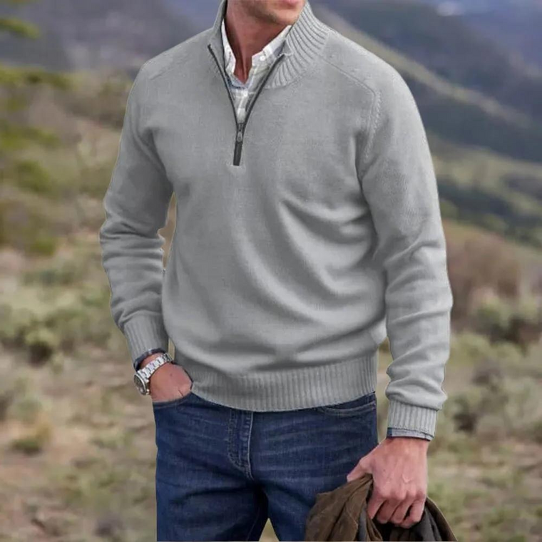 Victor - Pull Zippé Cachemire Homme