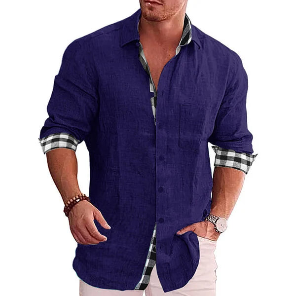 Fabien - Chemise en Lin Élégante Manches Longues Homme