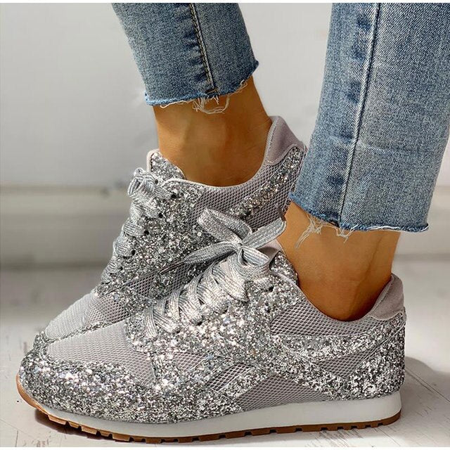 Vérène - Sneakers Scintillantes Avec Effet Pailleté Chic