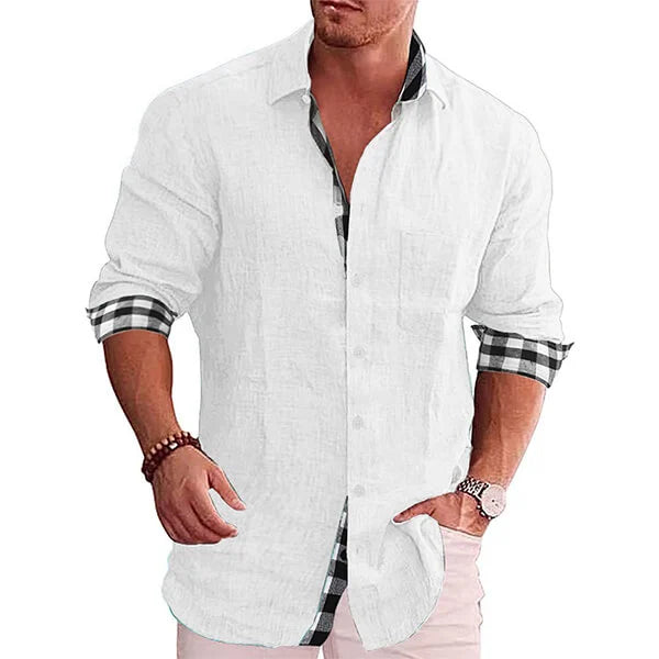 Fabien - Chemise en Lin Élégante Manches Longues Homme