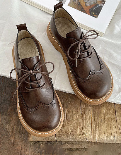 Aurore - Chaussures Oxford Bout Carré Large Femme