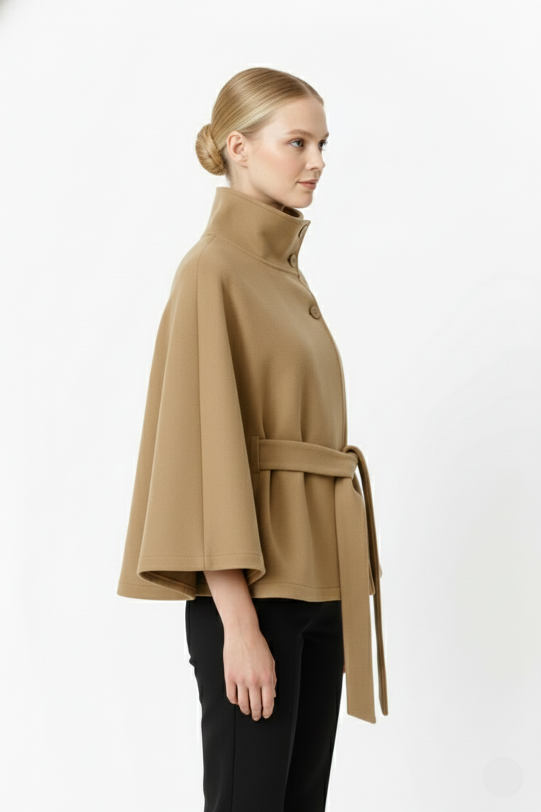 Sofia – Manteau laine femme à col élégant