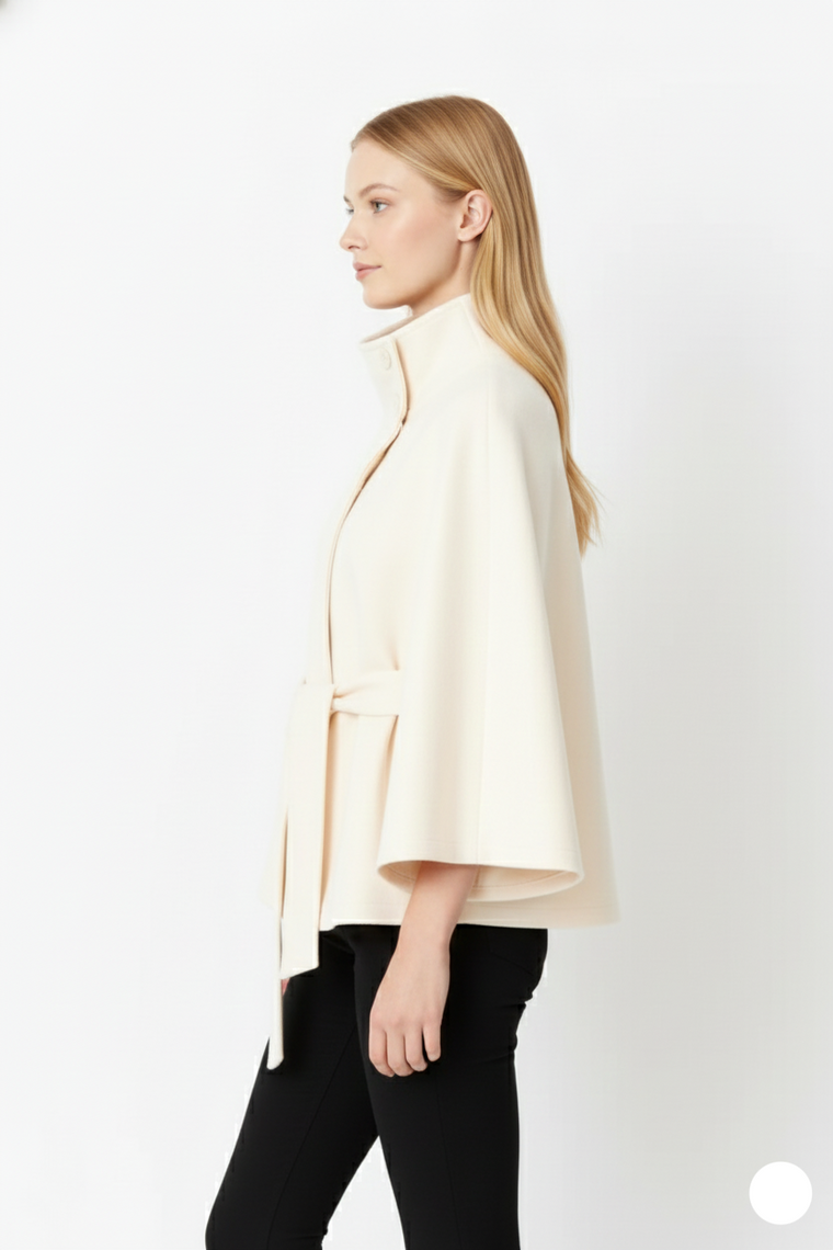 Sofia – Manteau laine femme à col élégant