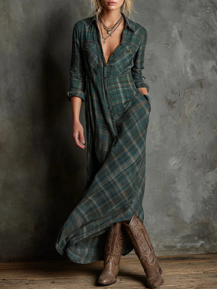 Nathalie - Robe À Carreaux Chic