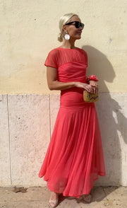 Robe Longue Femme en Mousseline Élégante - Nadine