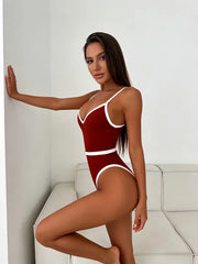 Inès - Maillot de Bain Une Pièce Sexy Col V