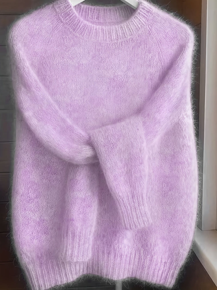 Nathalie - Pull Féminin Mohair Col Rond