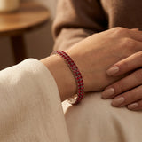 Bracelet de Tennis en Rubis Argenté — Doumira