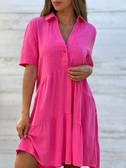 Karine - Robe Chemise Décontractée Femme