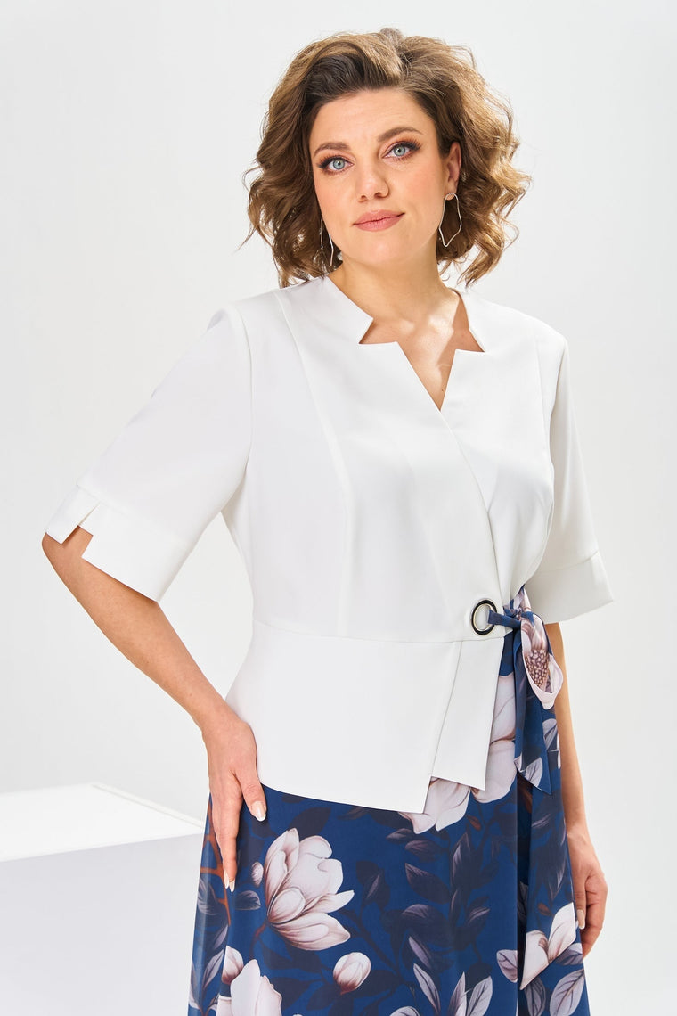 Florence - Robe Mi-Longue Femme Élégante Fleurie