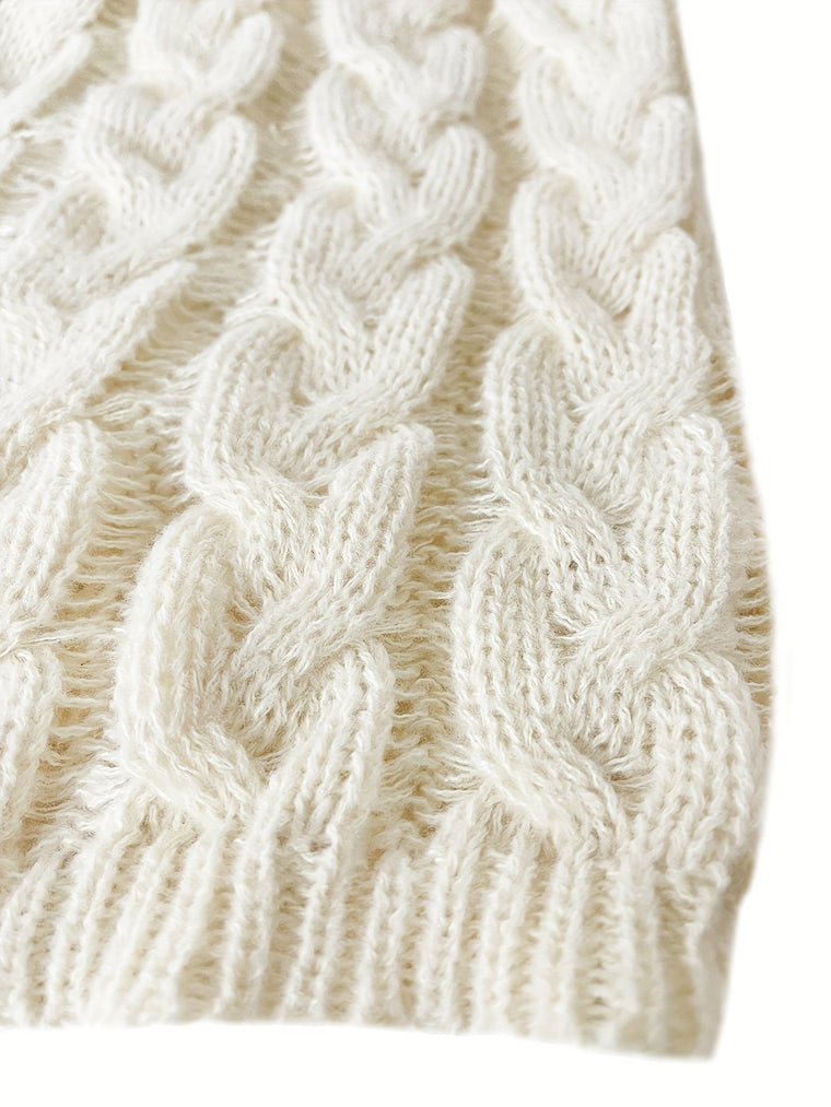 Camille - Pull Élégant Torsadé Grosse Maille