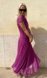 Robe Longue Femme en Mousseline Élégante - Nadine