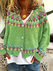 Delphine - Cardigan Féminin Boutonné Brodé