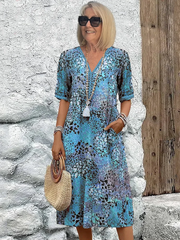 Robe bohème femme fleurie mi-longue - Susan